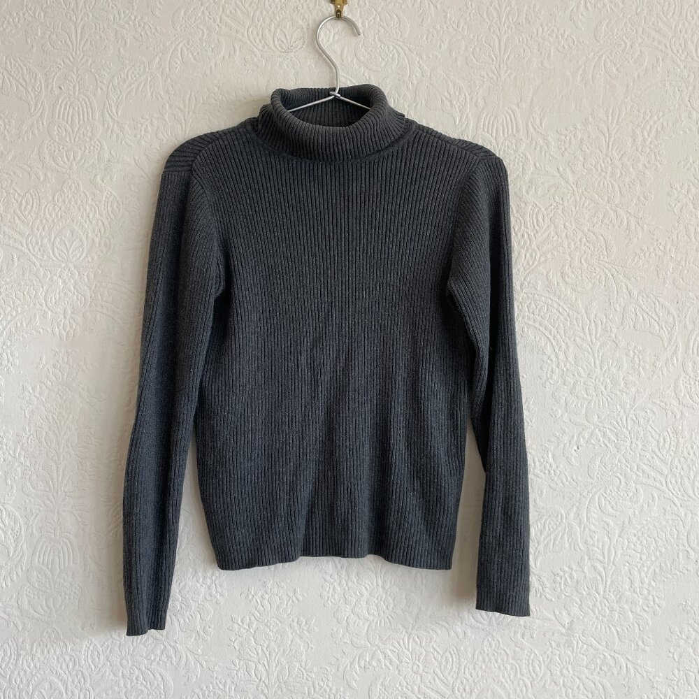 Vintage ribbed grey charcoal Gap turtleneck sweater XS